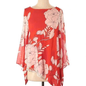 CHICO'S Asymmetrical Contemporary Floral Tunic Top